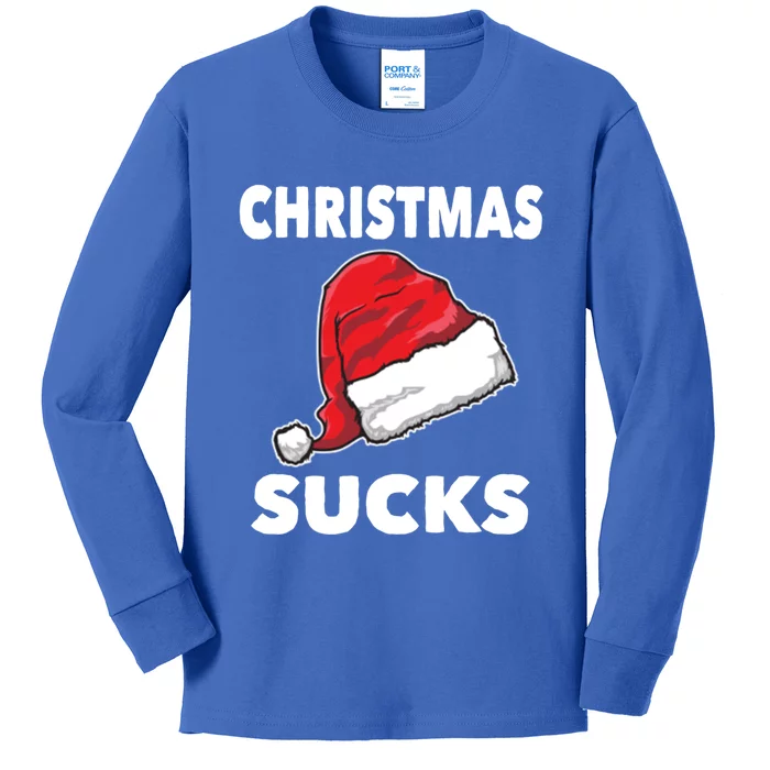 Christmas Sucks Scrooge Gift Kids Long Sleeve Shirt