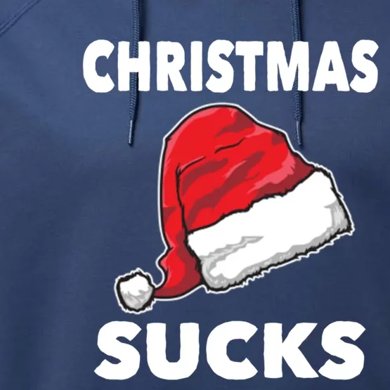 Christmas Sucks Scrooge Gift Performance Fleece Hoodie