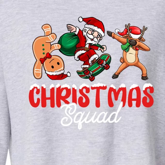 Christmas Squad Skateboard Santa Gingerbread Dancing Gift Cropped Pullover Crew