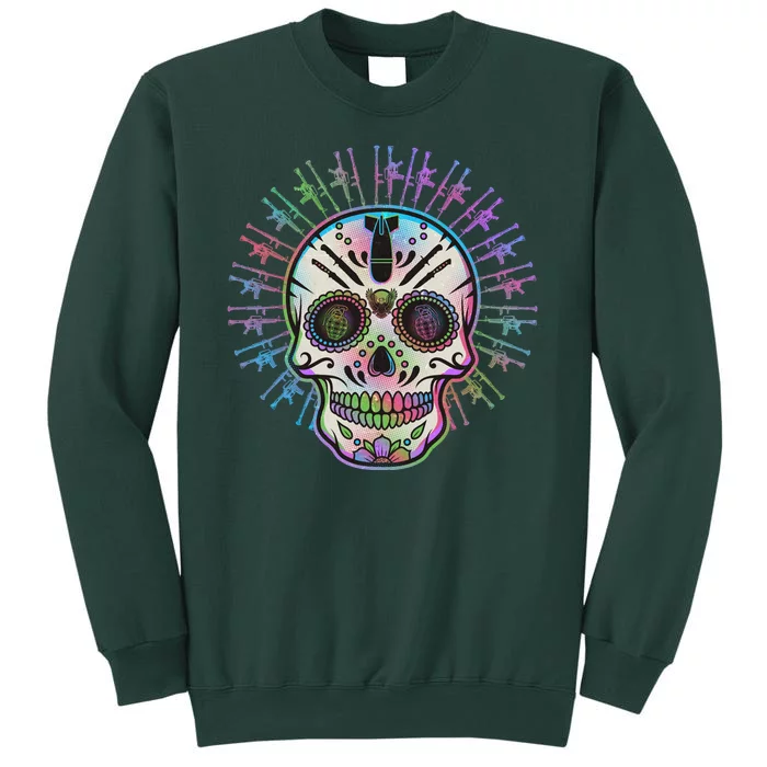 Colorful Sugar Skull Weapons Sweatshirt