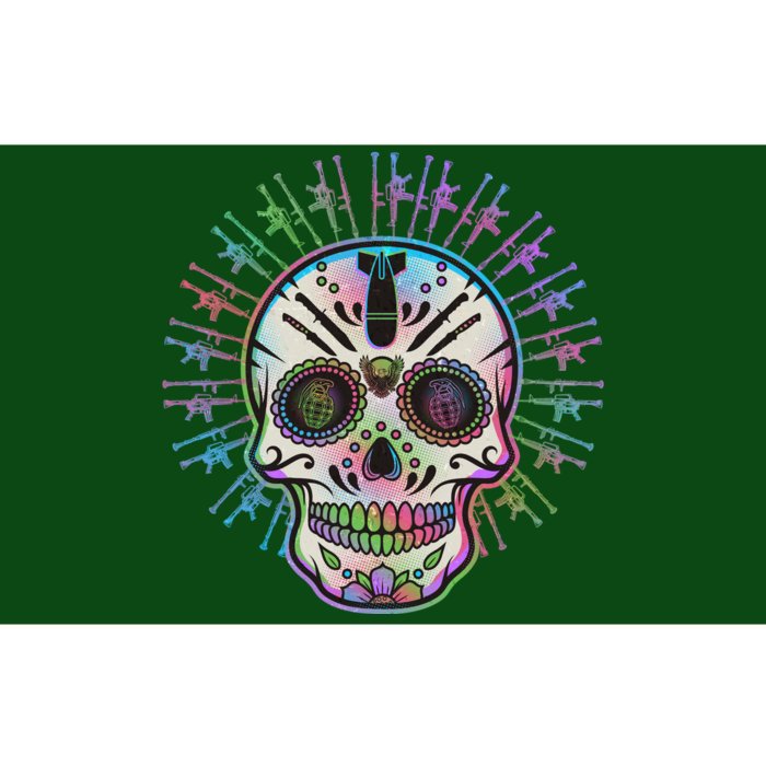 Colorful Sugar Skull Weapons Bumper Sticker