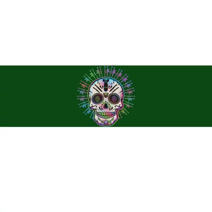 Colorful Sugar Skull Weapons Bumper Sticker