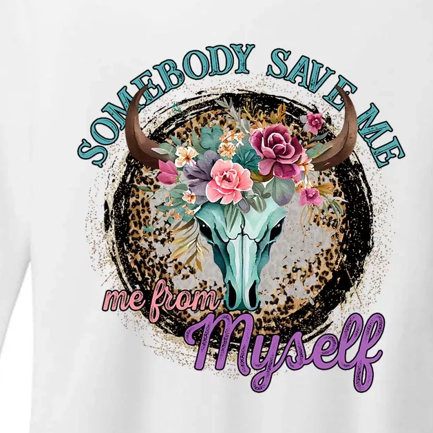 Cowgirl Somebody Save Me Country Music Womens CVC Long Sleeve Shirt