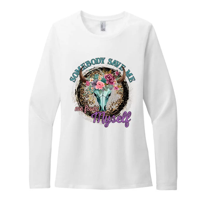 Cowgirl Somebody Save Me Country Music Womens CVC Long Sleeve Shirt