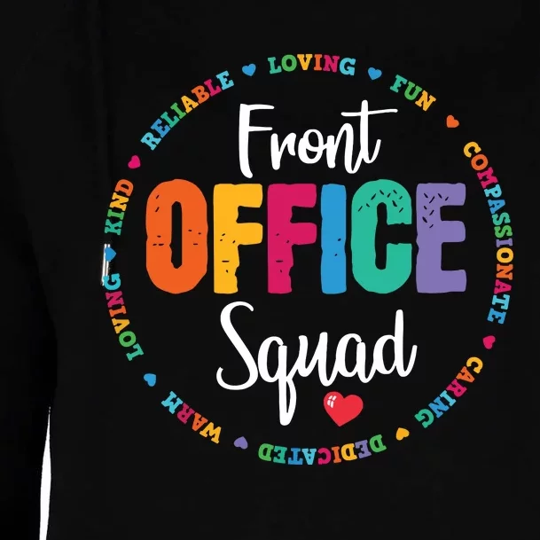 Cute School Secretary Admin Appreciation Front Office Squad Womens Funnel Neck Pullover Hood