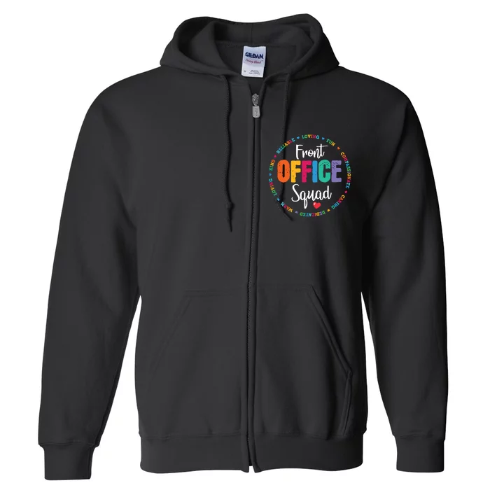 Cute School Secretary Admin Appreciation Front Office Squad Full Zip Hoodie