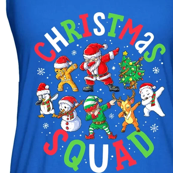 Christmas Squad Santa Dabbing Elf Family Matching Pajamas Gift Ladies Essential Flowy Tank