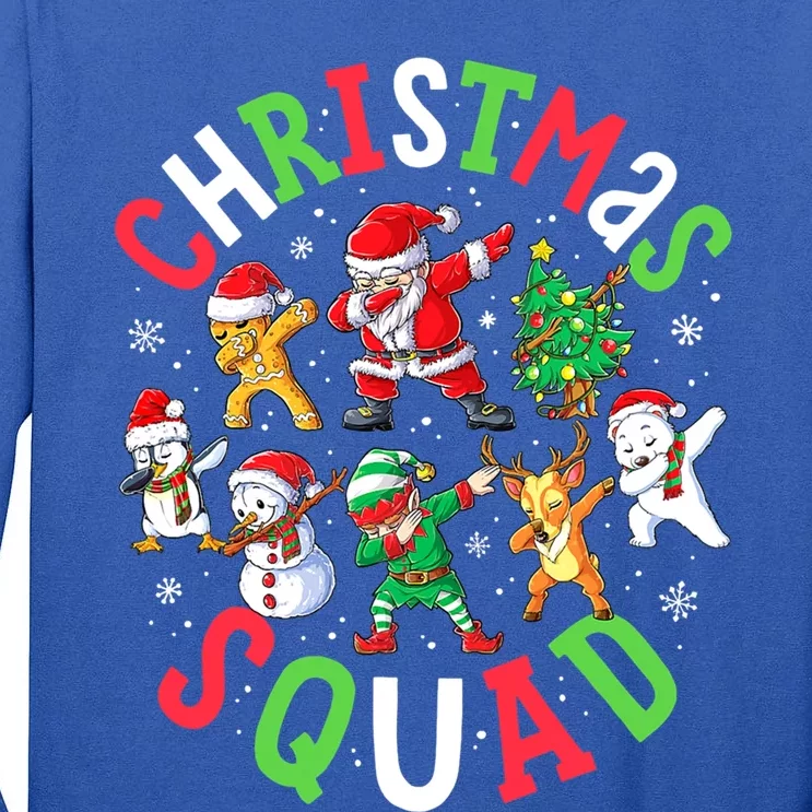 Christmas Squad Santa Dabbing Elf Family Matching Pajamas Gift Tall Long Sleeve T-Shirt