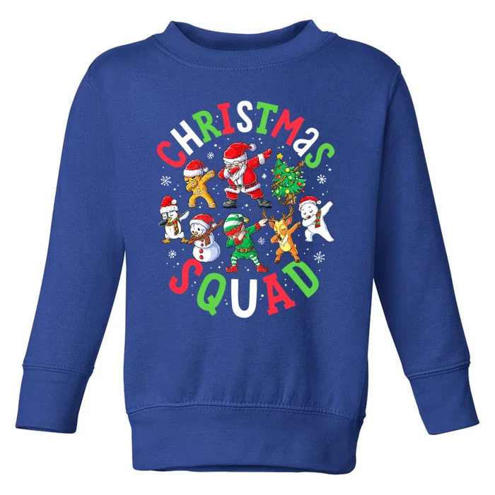 Christmas Squad Santa Dabbing Elf Family Matching Pajamas Gift Toddler Sweatshirt