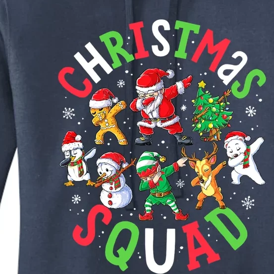 Christmas Squad Santa Dabbing Elf Family Matching Pajamas Gift Women's Pullover Hoodie