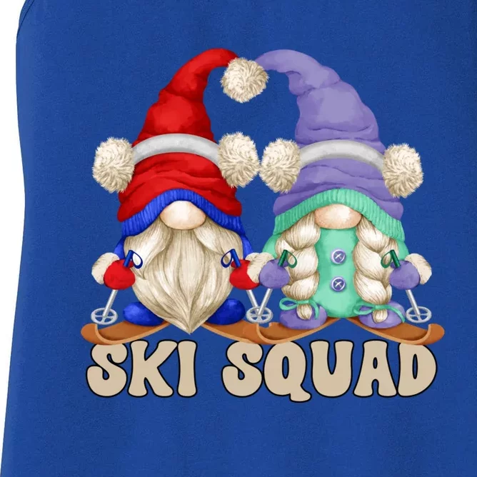 Cute Ski Squad Gnome Graphic For Ski Mom And Dad Love Skiing Great Gift Women's Racerback Tank