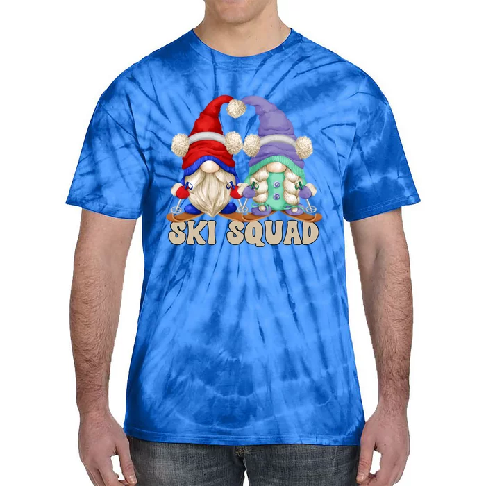 Cute Ski Squad Gnome Graphic For Ski Mom And Dad Love Skiing Great Gift Tie-Dye T-Shirt