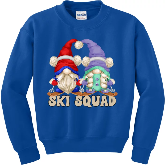 Cute Ski Squad Gnome Graphic For Ski Mom And Dad Love Skiing Great Gift Kids Sweatshirt