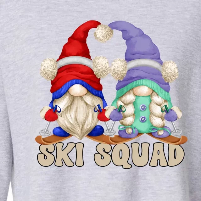 Cute Ski Squad Gnome Graphic For Ski Mom And Dad Love Skiing Great Gift Cropped Pullover Crew