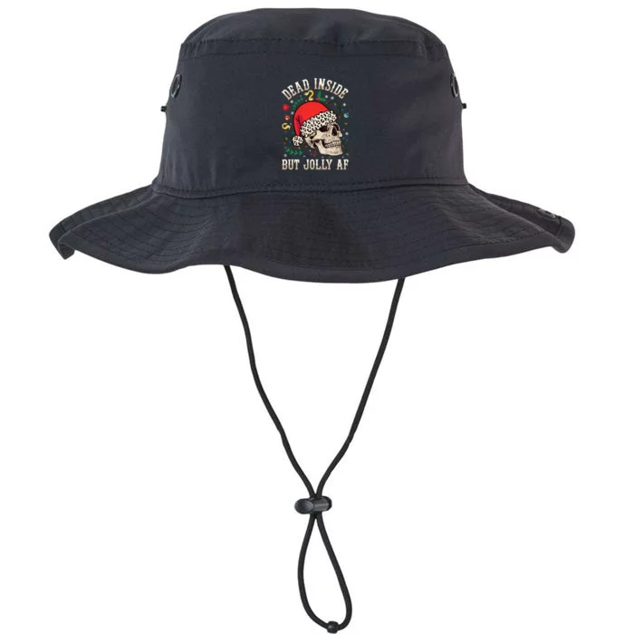 Christmas Skeleton Santa Hat Dead Inside But Jolly Af Xmas Gift Legacy Cool Fit Booney Bucket Hat