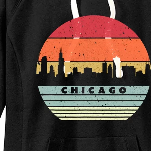 Chicago Souvenir Shirt. Retro Style USA Skyline Women's Fleece Hoodie