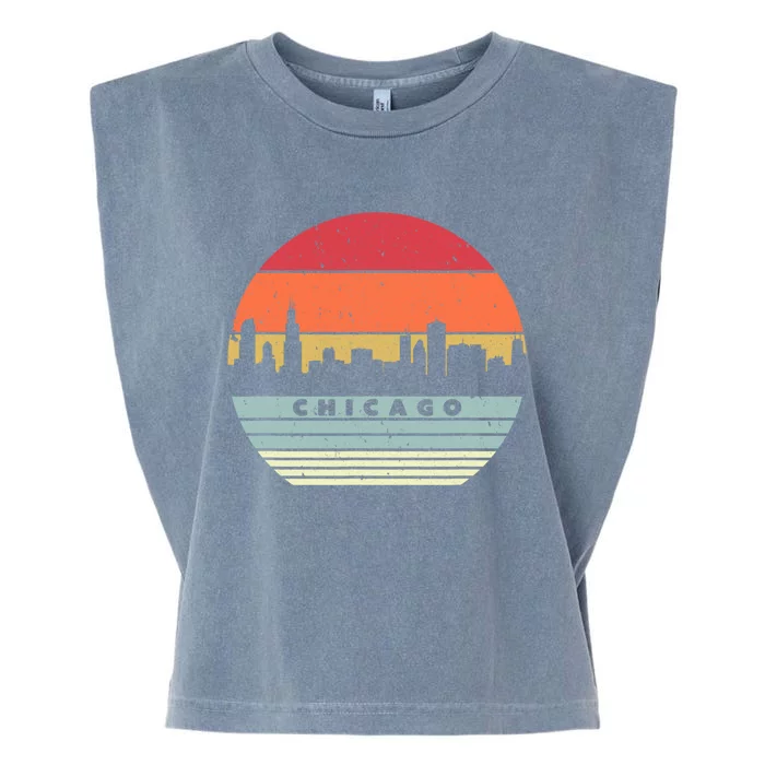 Chicago Souvenir Shirt. Retro Style USA Skyline Garment-Dyed Women's Muscle Tee