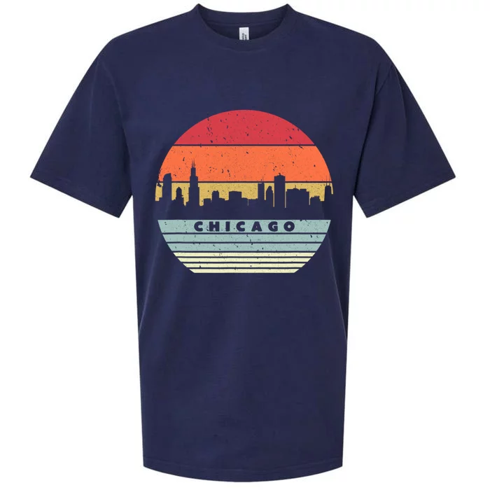 Chicago Souvenir Shirt. Retro Style USA Skyline Sueded Cloud Jersey T-Shirt