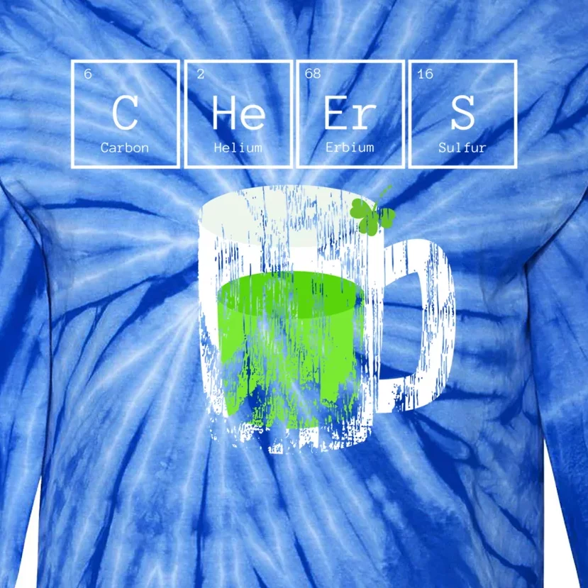 Cheers Saint St Patricks Day Green Irish Beer Mug Gift Tie-Dye Long Sleeve Shirt