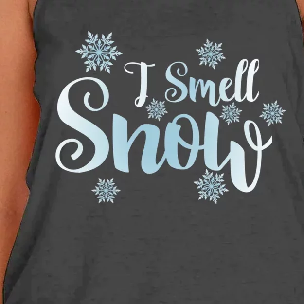 Cute Snowflakes Snowy Winter Holiday Christmas Women's Knotted Racerback Tank