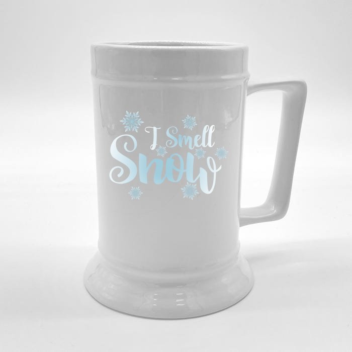 Cute Snowflakes Snowy Winter Holiday Christmas Front & Back Beer Stein