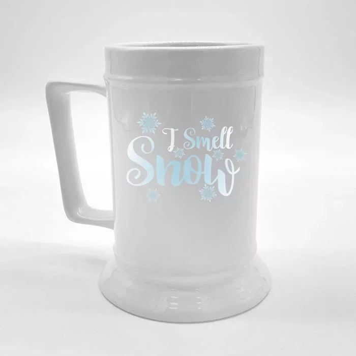 Cute Snowflakes Snowy Winter Holiday Christmas Front & Back Beer Stein