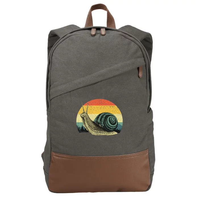 Cute Snail Slug Gardening Animal Lover Cotton Canvas Backpack