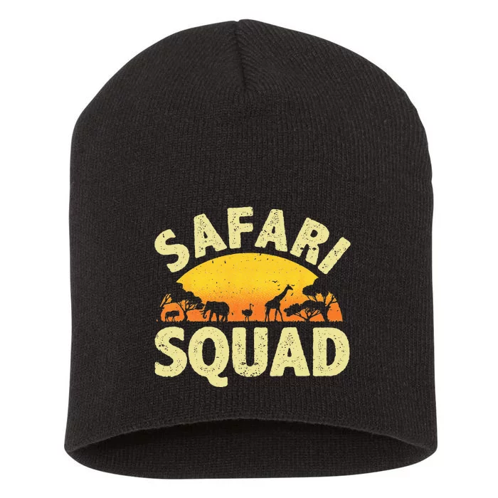 Cool Safari Squad For Men Women Zoo Animal African Jungle Short Acrylic Beanie