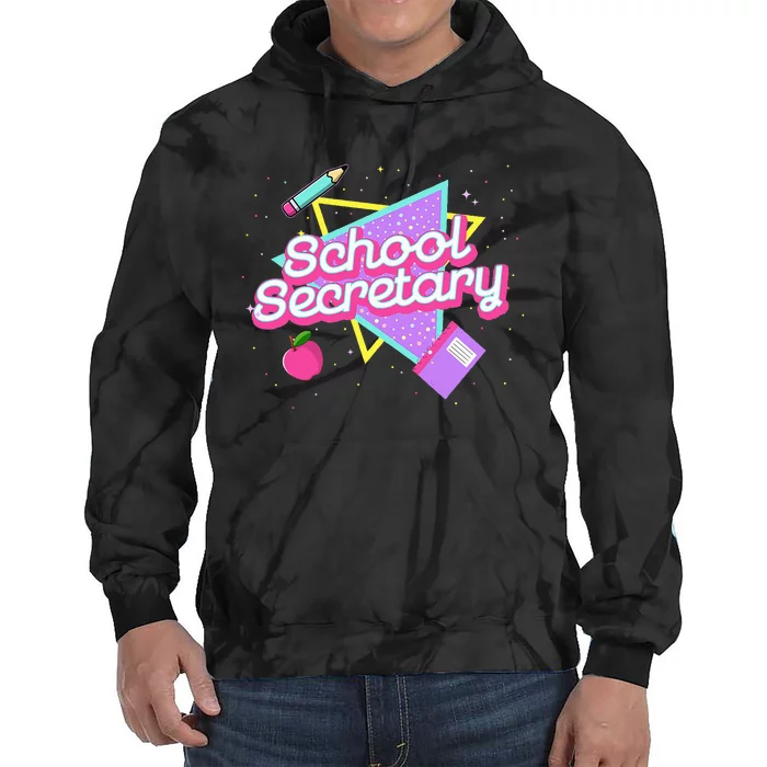 Cute School Secretary 80s 90s Back To School Tie Dye Hoodie