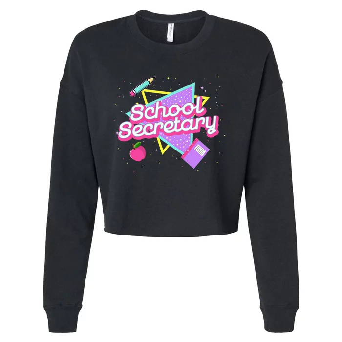 Cute School Secretary 80s 90s Back To School Cropped Pullover Crew