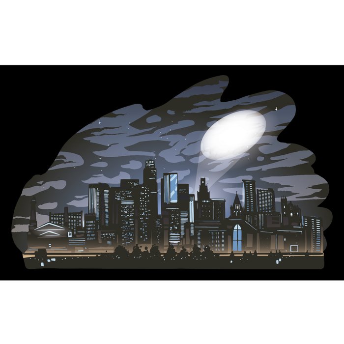 City Skyline Searchlight Bumper Sticker