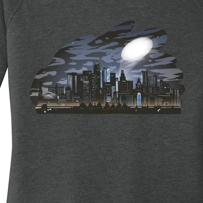 City Skyline Searchlight Women's Perfect Tri Tunic Long Sleeve Shirt