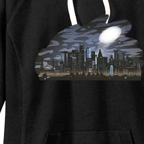 City Skyline Searchlight Women's Fleece Hoodie