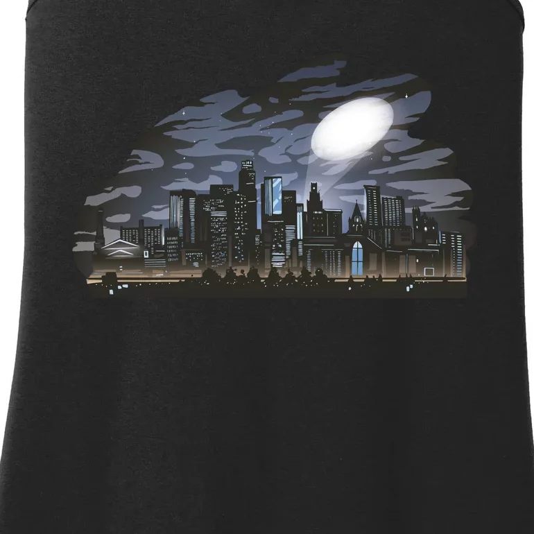 City Skyline Searchlight Ladies Essential Tank