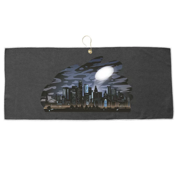 City Skyline Searchlight Large Microfiber Waffle Golf Towel