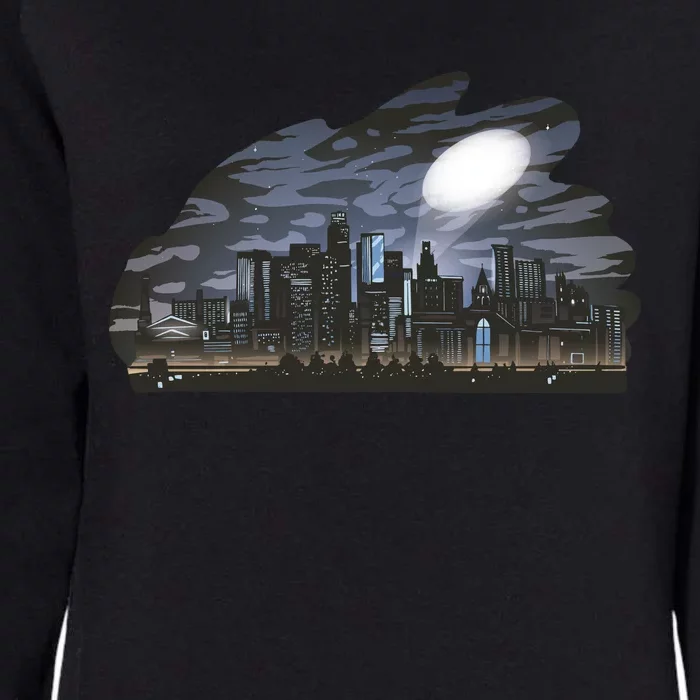 City Skyline Searchlight Womens California Wash Sweatshirt