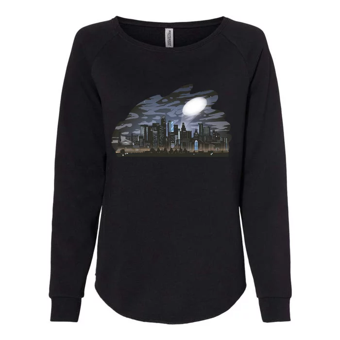 City Skyline Searchlight Womens California Wash Sweatshirt