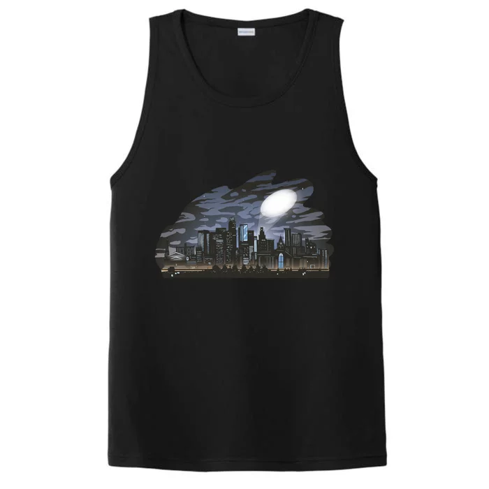 City Skyline Searchlight Performance Tank