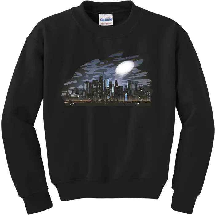 City Skyline Searchlight Kids Sweatshirt