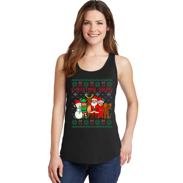 Christmas Squad Santa Family Matching PJs Ugly Xmas Sweater Ladies Essential Tank