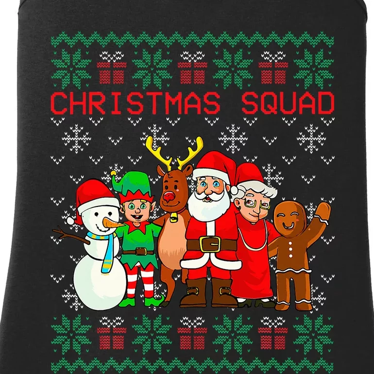 Christmas Squad Santa Family Matching PJs Ugly Xmas Sweater Ladies Essential Tank