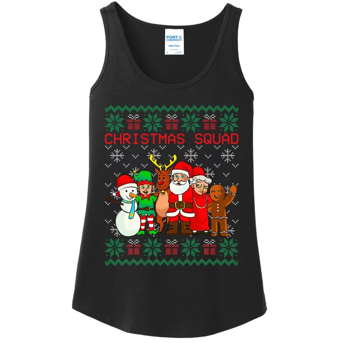 Christmas Squad Santa Family Matching PJs Ugly Xmas Sweater Ladies Essential Tank