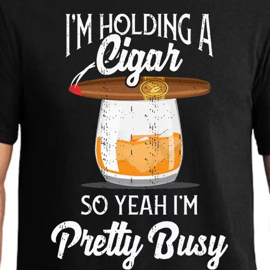 Cigar Smoking Smoking Whiskey Drinking Dad Tee Gift Pajama Set