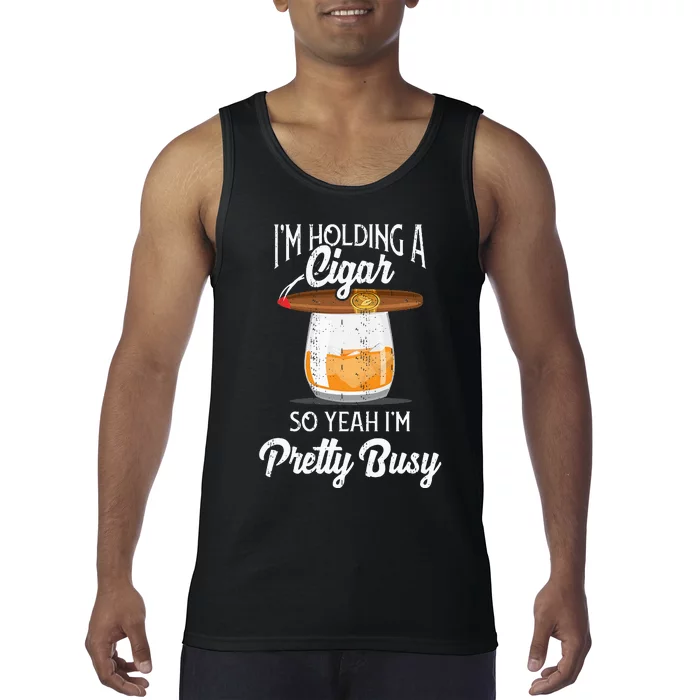 Cigar Smoking Smoking Whiskey Drinking Dad Tee Gift Tank Top