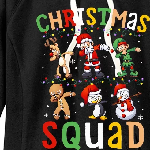 Christmas Squad Santa Dabbing Elf Family Matching Pajamas Women's Fleece Hoodie