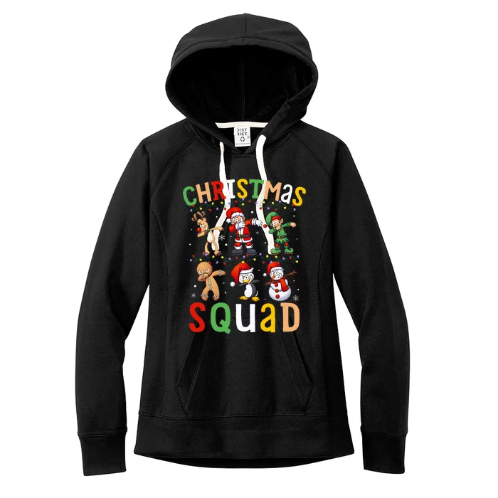 Christmas Squad Santa Dabbing Elf Family Matching Pajamas Women's Fleece Hoodie