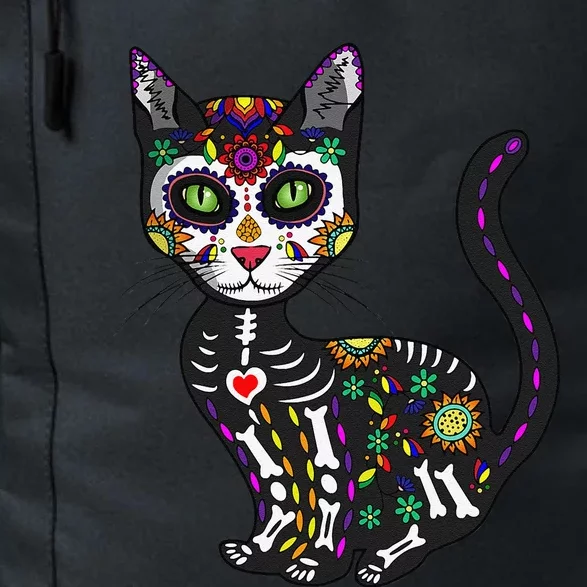 Cute Sugar Skull Mexican Cat Halloween Day Of The Dead Daily Commute Backpack