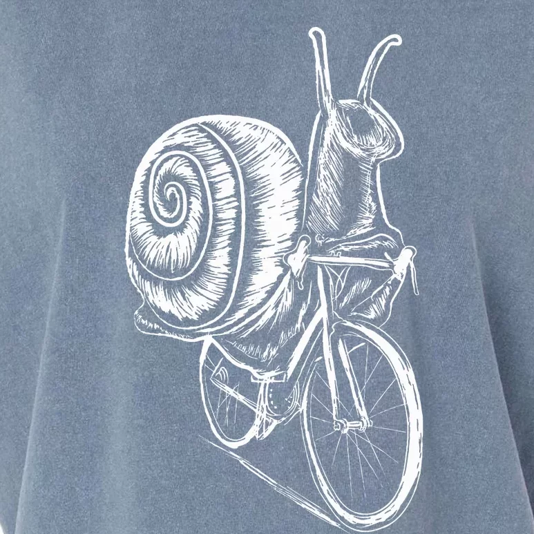 Cycling Snail Slug Bicycle Clothes Outfit Cyclist Gift Snail Garment-Dyed Women's Muscle Tee