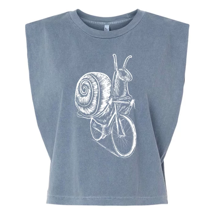 Cycling Snail Slug Bicycle Clothes Outfit Cyclist Gift Snail Garment-Dyed Women's Muscle Tee