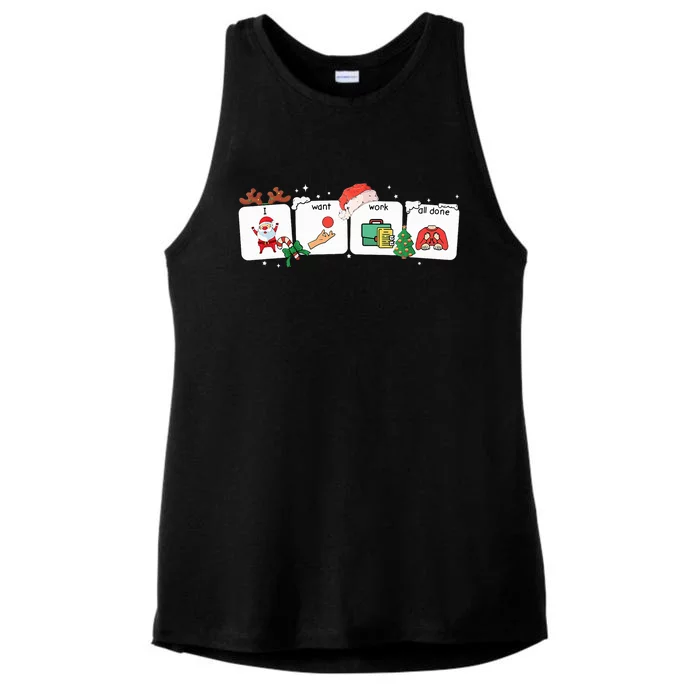 Christmas Santa Special Education SPED Teacher Ladies Tri-Blend Wicking Tank